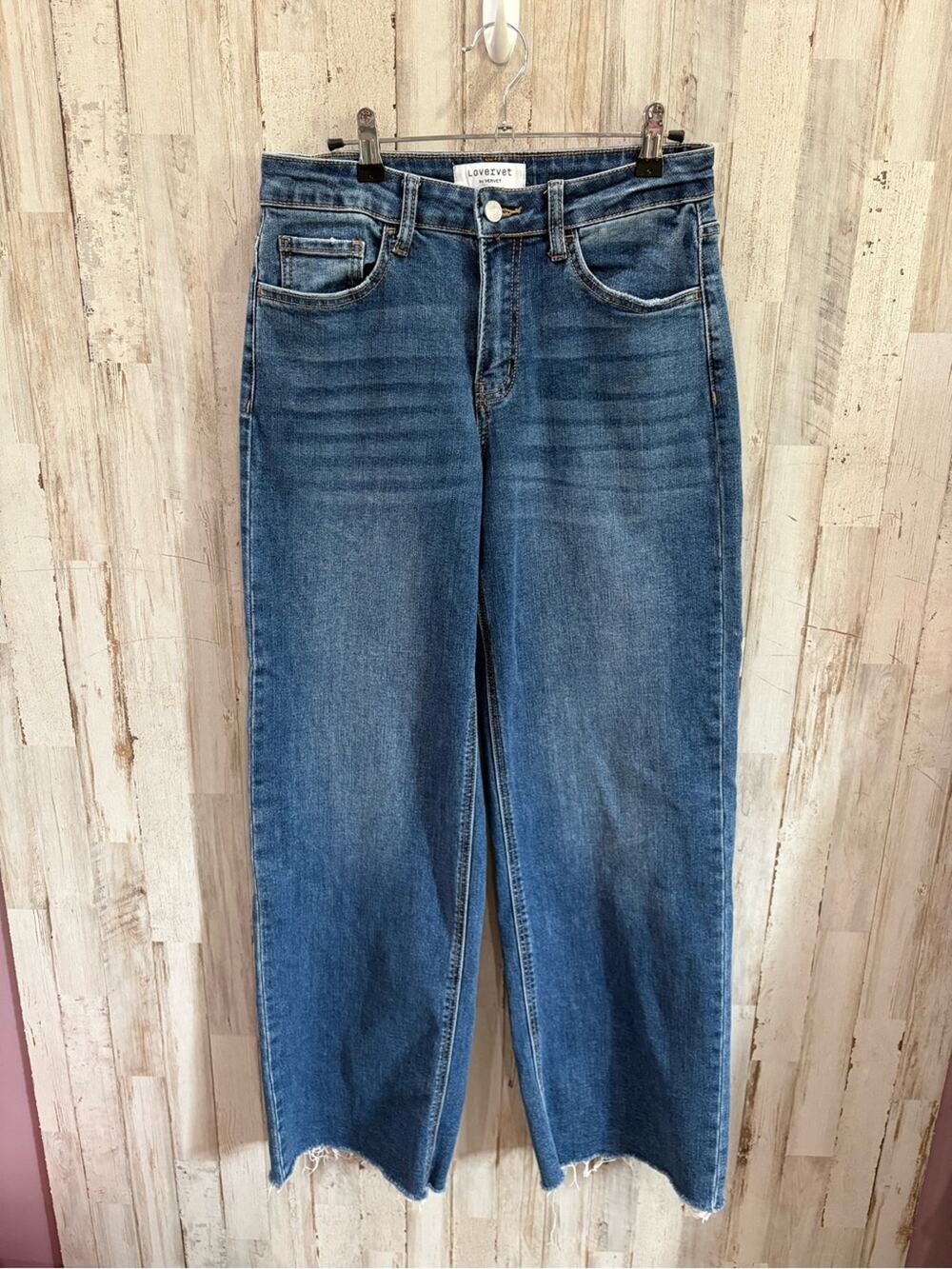 Lovervet by VERVET HIGH RISE CLEAN RAW HEM LOOSE JEAN LV1134 5/27 Stretch